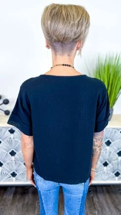 The ZigZag Stripe Black Take A Minute Top