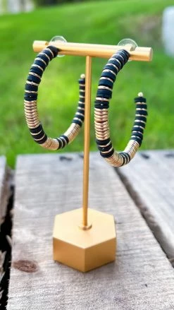 Southern Grace Black Take Me To Bali Hoop Earrings ACCESSORIES