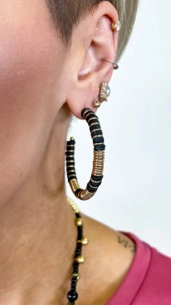 Southern Grace Black Take Me To Bali Hoop Earrings ACCESSORIES