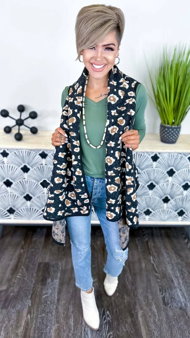 Your Fashion Wholesale Black Totally Convinced Vest OUTERWEAR