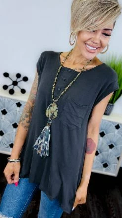 The ZigZag Stripe Black Travel Life Top