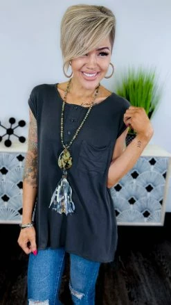 The ZigZag Stripe Black Travel Life Top