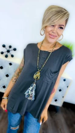 The ZigZag Stripe Black Travel Life Top