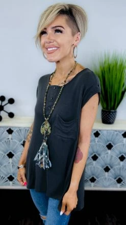 The ZigZag Stripe Black Travel Life Top