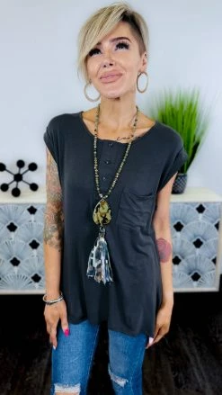 The ZigZag Stripe Black Travel Life Top