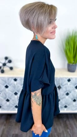 The ZigZag Stripe Black Trip To Venice Top TOPS & TUNICS