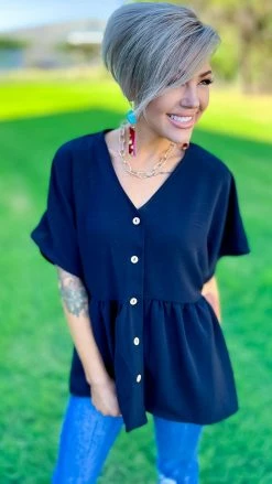 The ZigZag Stripe Black Trip To Venice Top TOPS & TUNICS