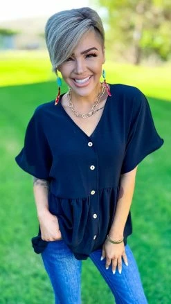 The ZigZag Stripe Black Trip To Venice Top TOPS & TUNICS