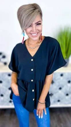 The ZigZag Stripe Black Trip To Venice Top TOPS & TUNICS