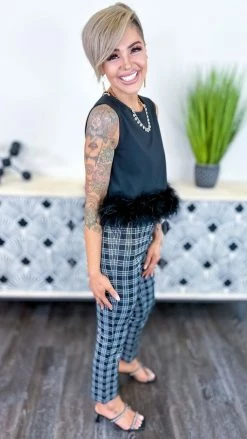 The ZigZag Stripe Black Uptown Views Top