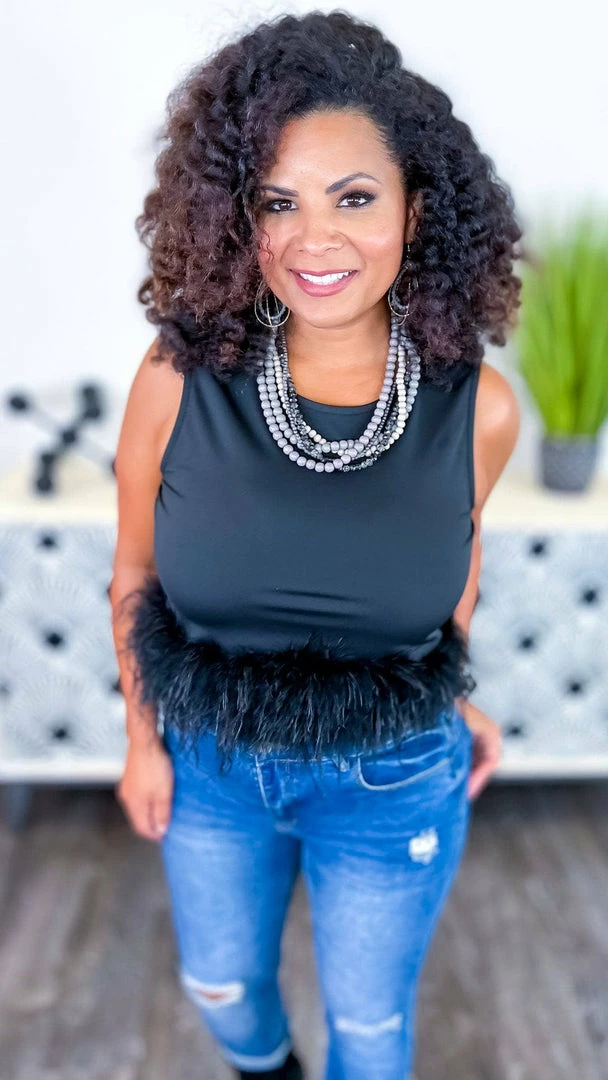 The ZigZag Stripe Black Uptown Views Top