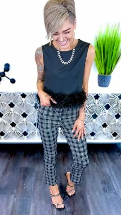 The ZigZag Stripe Black Uptown Views Top