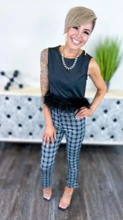 The ZigZag Stripe Black Uptown Views Top