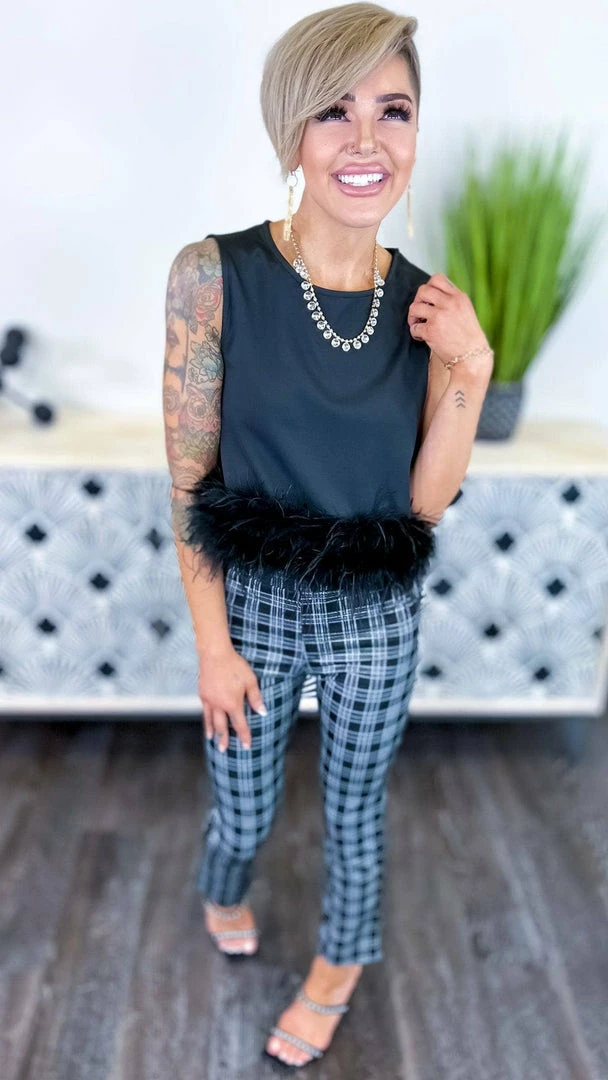 The ZigZag Stripe Black Uptown Views Top