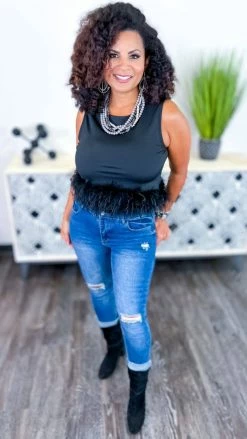 The ZigZag Stripe Black Uptown Views Top