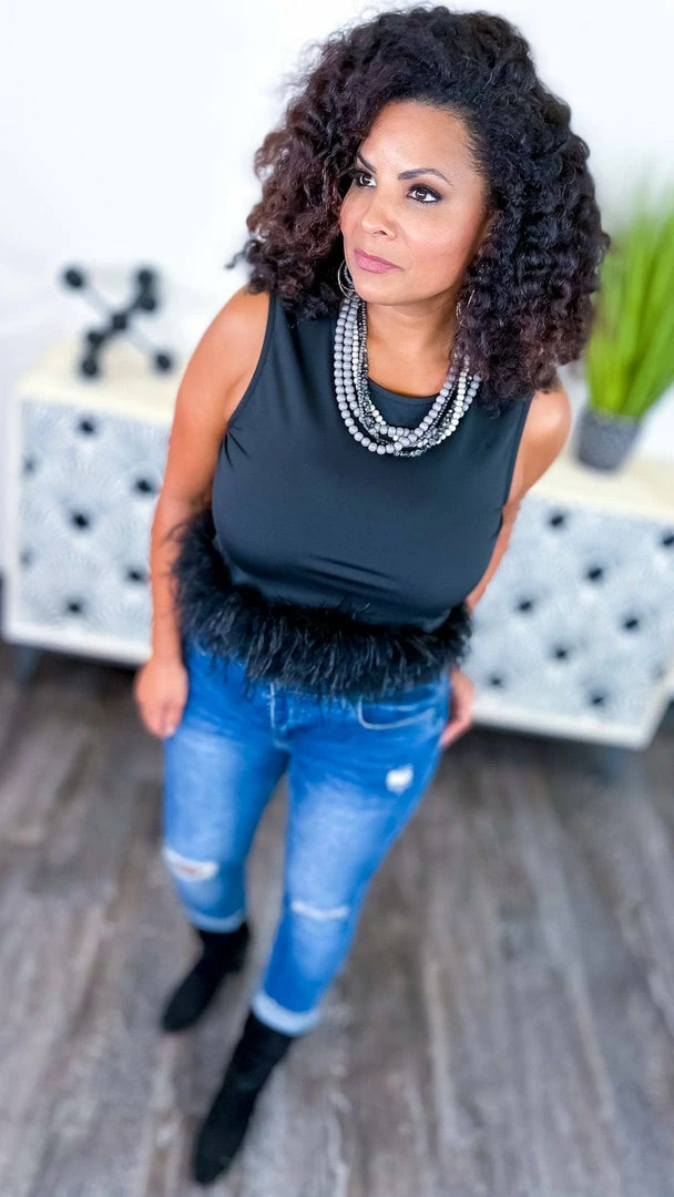 The ZigZag Stripe Black Uptown Views Top