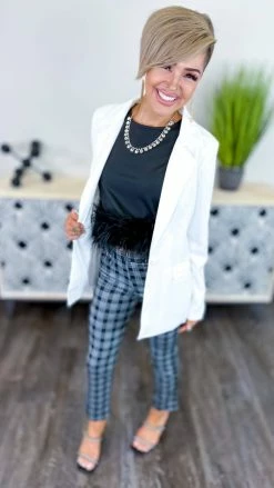 The ZigZag Stripe Black Uptown Views Top