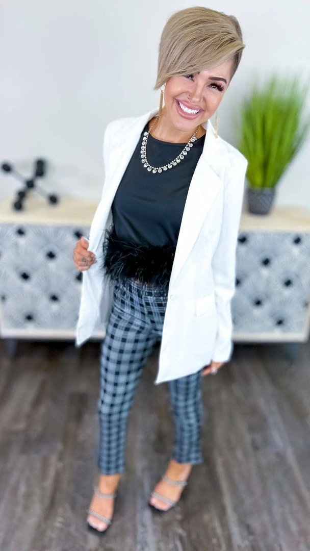 The ZigZag Stripe Black Uptown Views Top