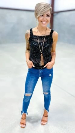 The ZigZag Stripe TOPS & TUNICS Black Weekend Wow Tank