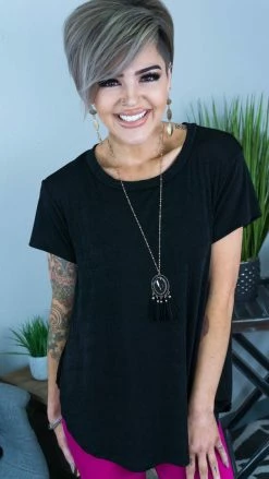 The ZigZag Stripe Black Well Played Top TOPS & TUNICS