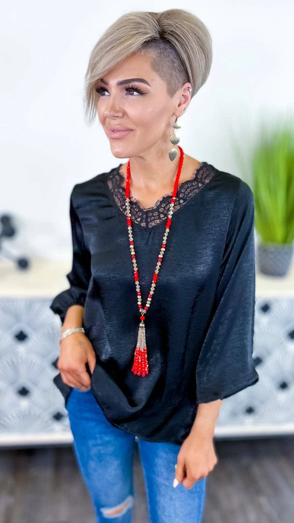 The ZigZag Stripe Black Wine Hour Top