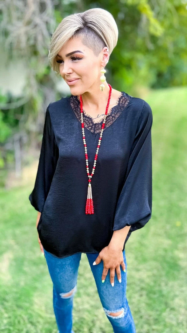 The ZigZag Stripe Black Wine Hour Top