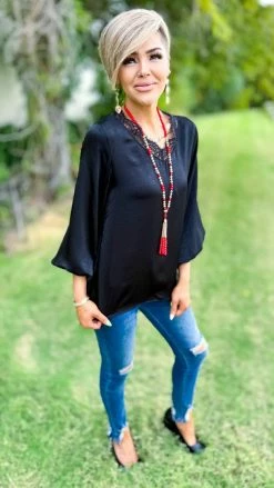 The ZigZag Stripe Black Wine Hour Top