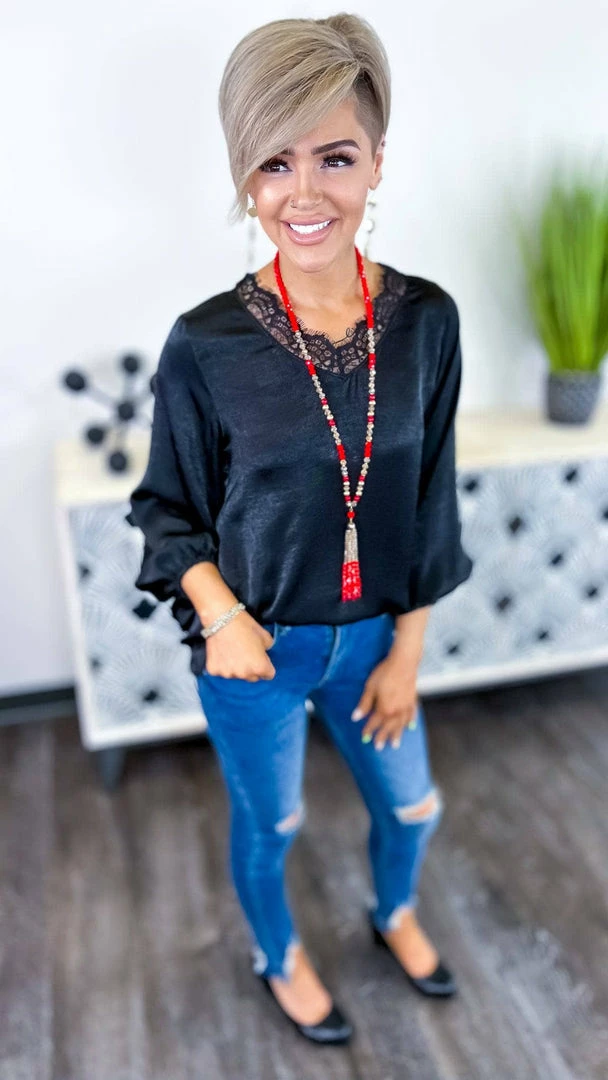 The ZigZag Stripe Black Wine Hour Top