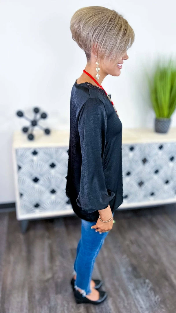 The ZigZag Stripe Black Wine Hour Top