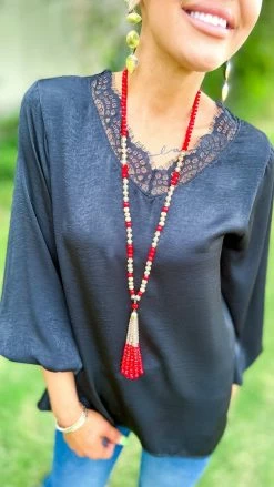 The ZigZag Stripe Black Wine Hour Top