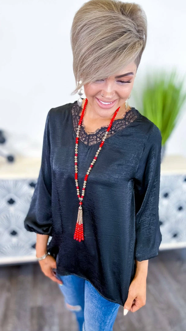 The ZigZag Stripe Black Wine Hour Top