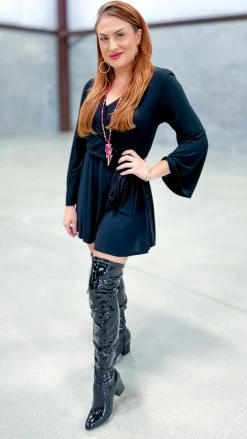 The ZigZag Stripe Black Winning Awards Dress DRESSES