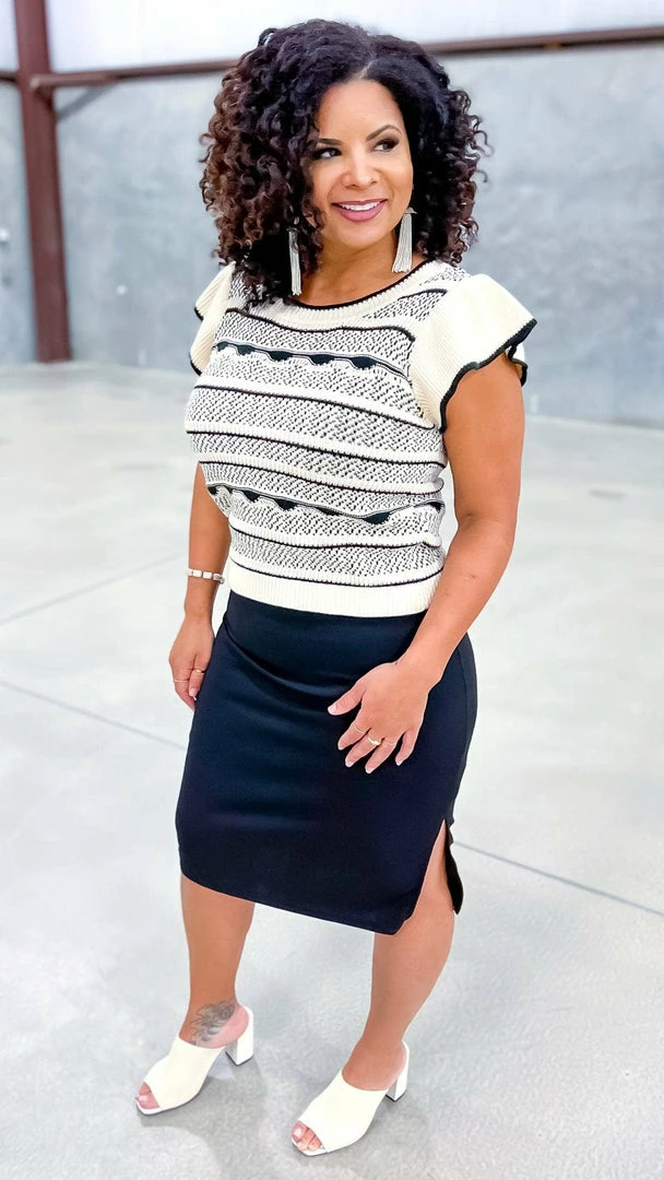 The ZigZag Stripe Black Without Fail Skirt BOTTOMS