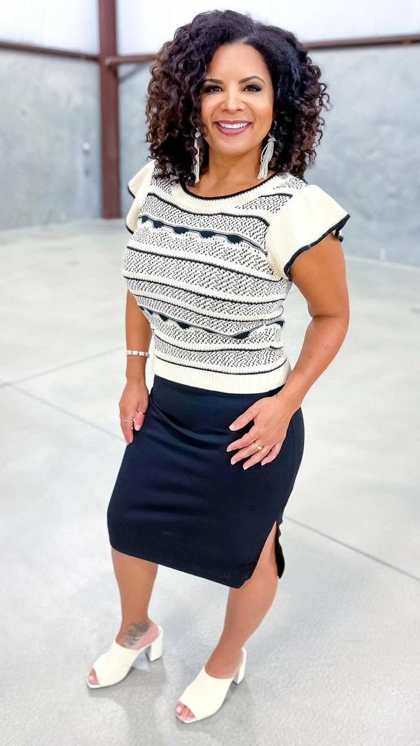 The ZigZag Stripe Black Without Fail Skirt BOTTOMS