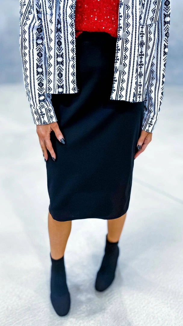 The ZigZag Stripe Black Without Fail Skirt BOTTOMS