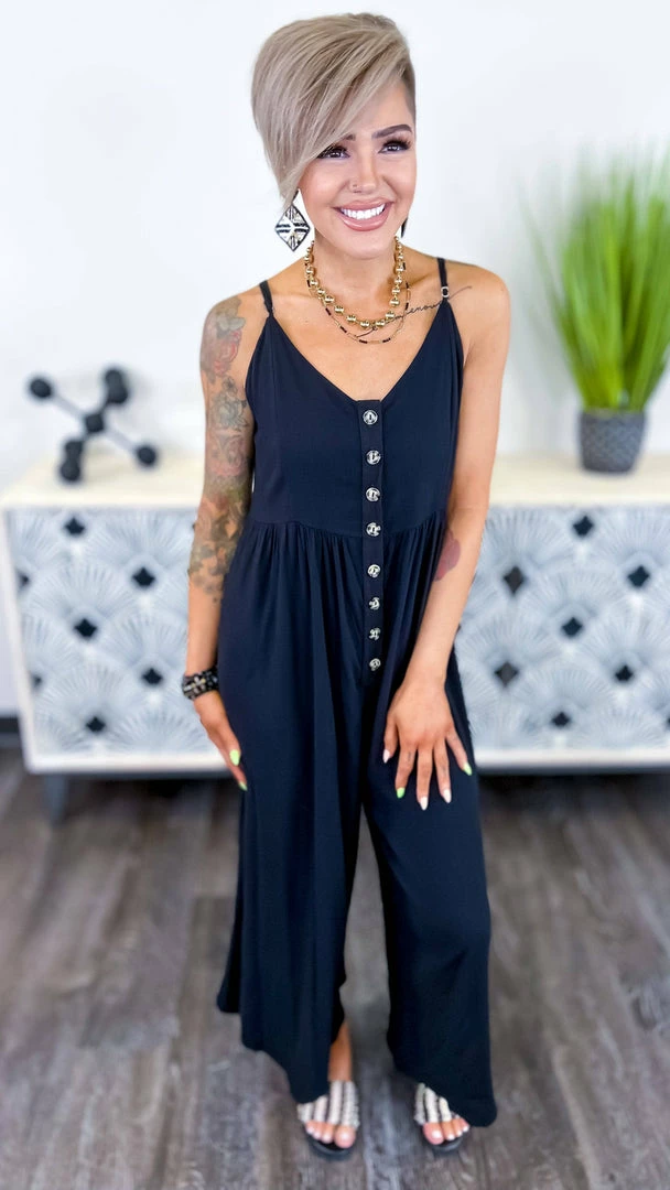 The ZigZag Stripe Black You Shine Jumpsuit JUMPSUITS & ROMPERS