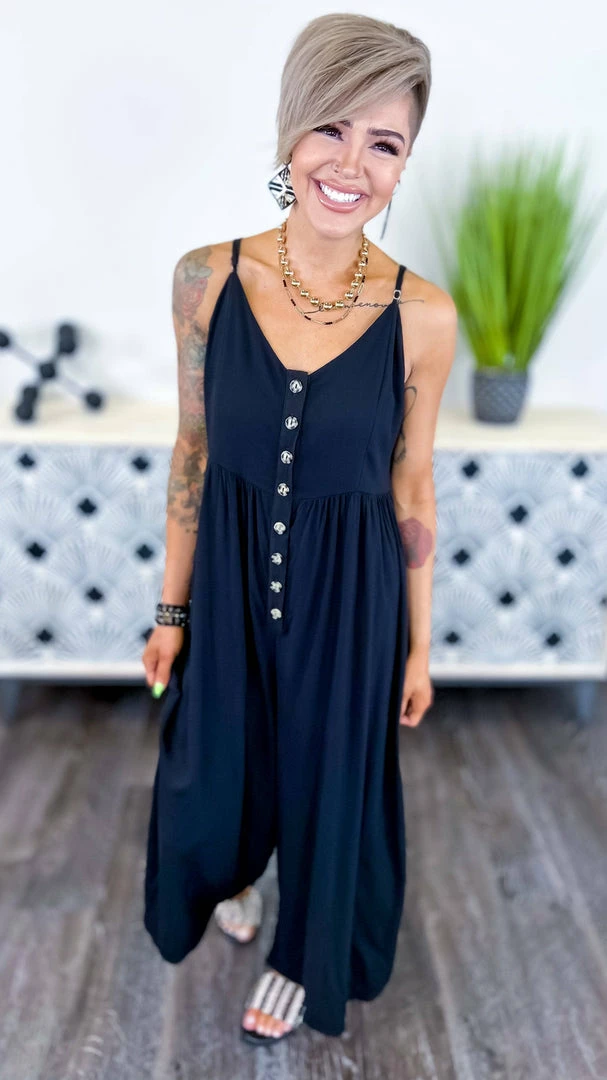 The ZigZag Stripe Black You Shine Jumpsuit JUMPSUITS & ROMPERS