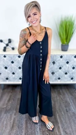 The ZigZag Stripe Black You Shine Jumpsuit JUMPSUITS & ROMPERS