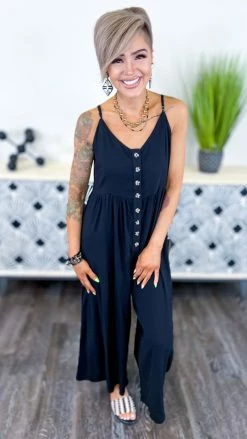 The ZigZag Stripe Black You Shine Jumpsuit JUMPSUITS & ROMPERS