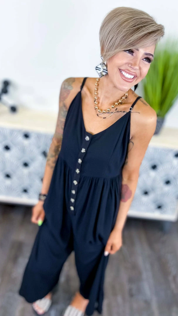 The ZigZag Stripe Black You Shine Jumpsuit JUMPSUITS & ROMPERS