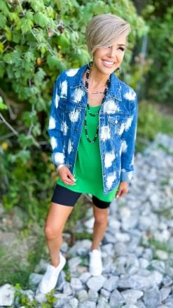 BiBi OUTERWEAR Bleach Spotted Denim Jacket