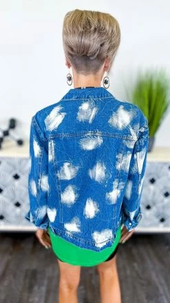 BiBi OUTERWEAR Bleach Spotted Denim Jacket