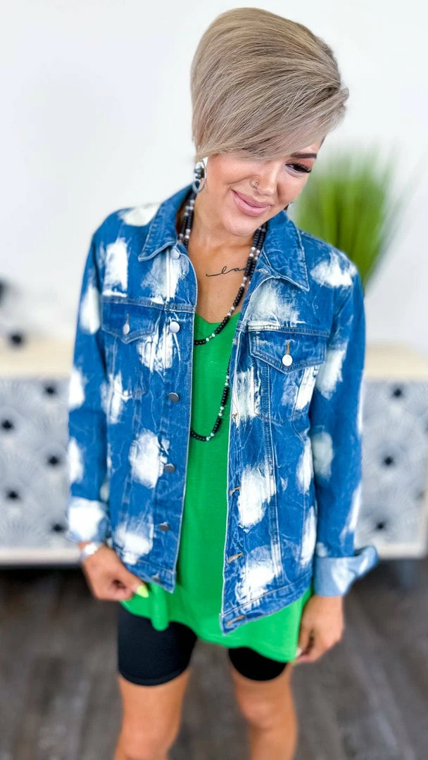 BiBi OUTERWEAR Bleach Spotted Denim Jacket