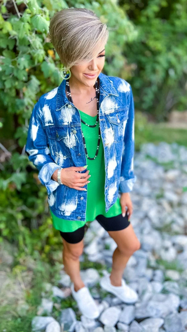 BiBi OUTERWEAR Bleach Spotted Denim Jacket