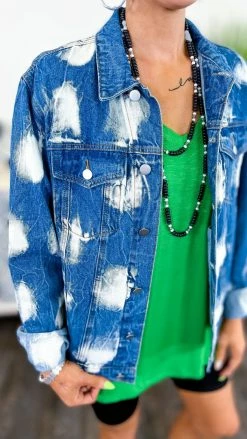 BiBi OUTERWEAR Bleach Spotted Denim Jacket