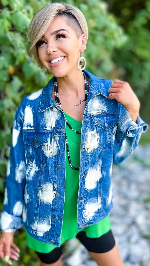 BiBi OUTERWEAR Bleach Spotted Denim Jacket