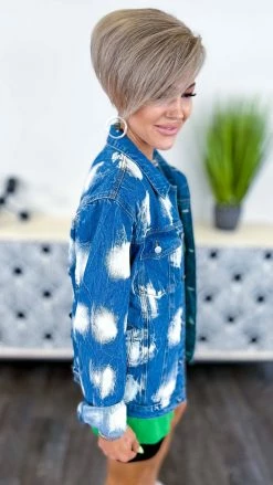 BiBi OUTERWEAR Bleach Spotted Denim Jacket