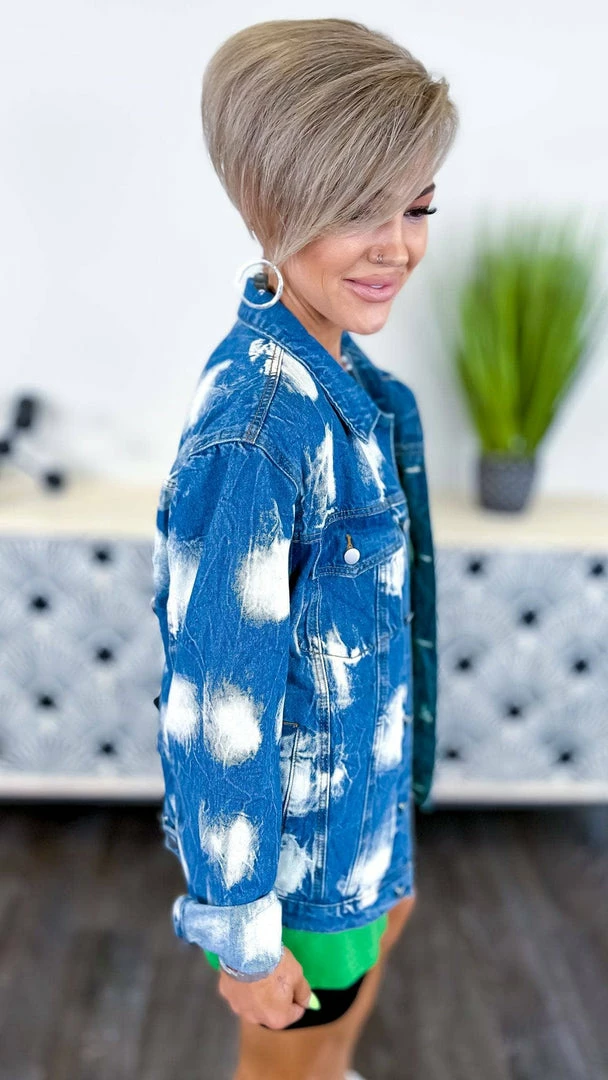 BiBi OUTERWEAR Bleach Spotted Denim Jacket