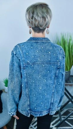 BiBi Blue All Over Studded Denim Jacket OUTERWEAR
