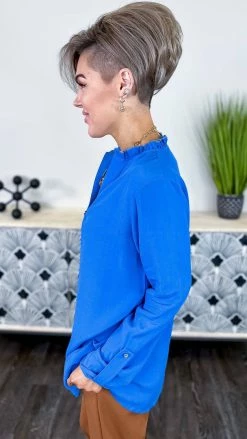 The ZigZag Stripe TOPS & TUNICS Blue Business Best Top